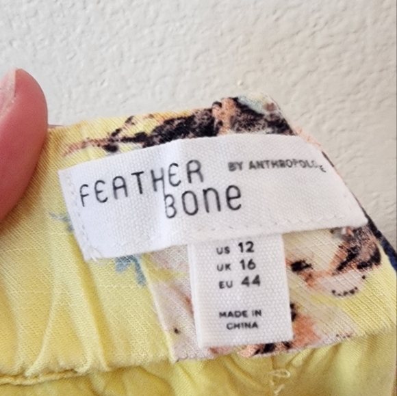 Anthropologie Feather & Bone Talese Crop Wide Flare Floral Palazzo Pants 12 - Picture 4 of 6